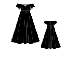 Gothic Off Shoulder Dress Sewing Pattern PDF XS-4XL