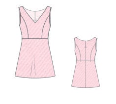 Tank Top A-Line Mini Dress Sewing Pattern PDF XS-4XL