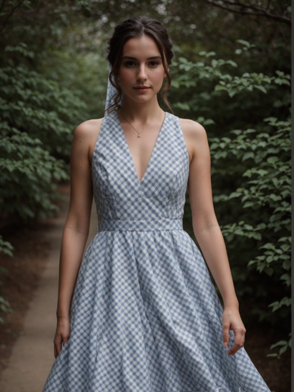 Plunging V-Neck Dress Sewing Pattern PDF XS-4XL