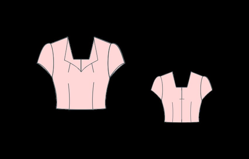 Milkmaid Puff Sleeve Crop Top Sewing Pattern PDF XS-4XL