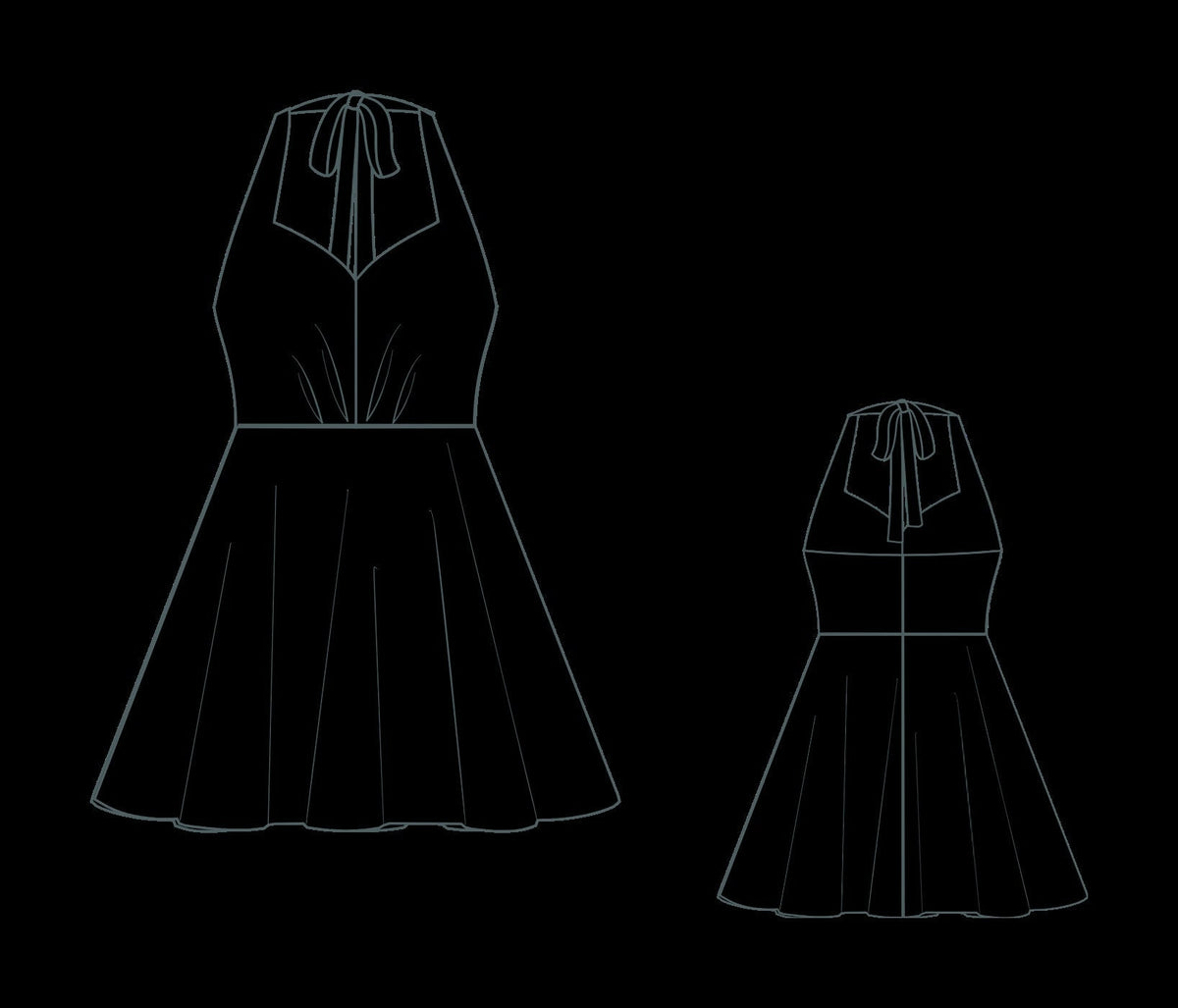 Halter Neck Open Back Dress Sewing Pattern PDF XS-4XL
