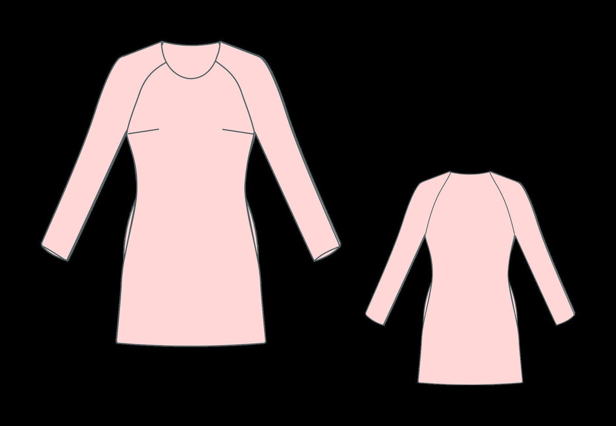 Raglan Sleeve Dress Sewing Pattern PDF XS-4XL