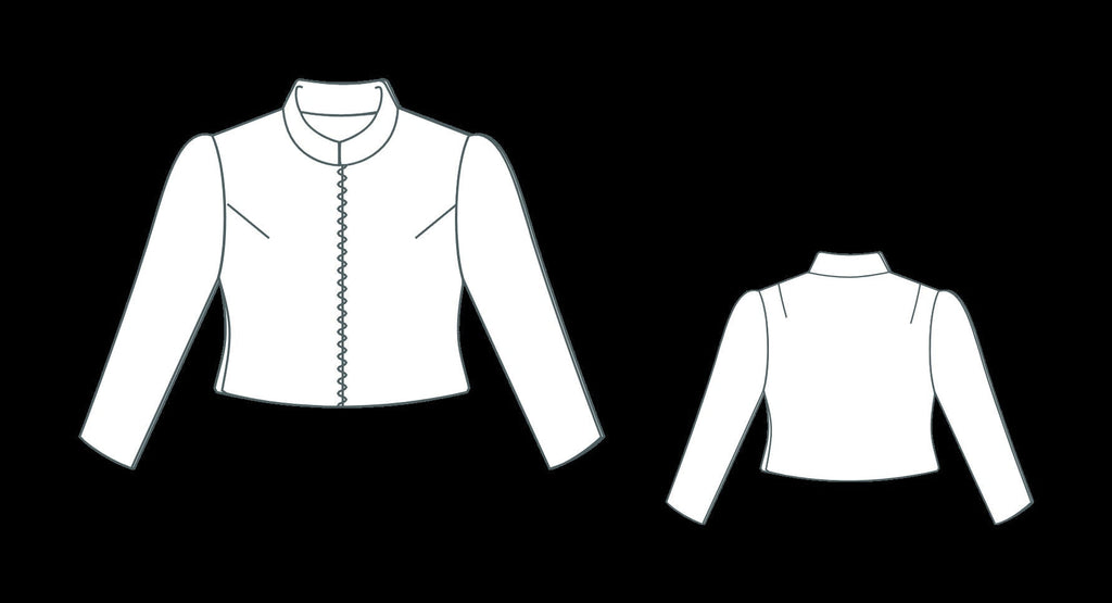 Mandarin Neck Front Zipper Jacket Sewing Pattern PDF XS-4XL