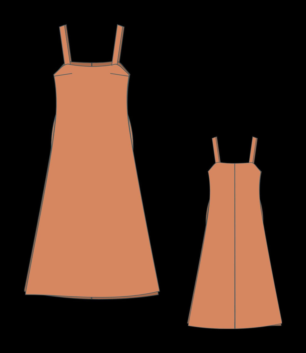 Cottagecore Pinafore Apron Dress Sewing Pattern PDF XS-4XL