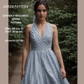 Plunging V-Neck Dress Sewing Pattern PDF XS-4XL