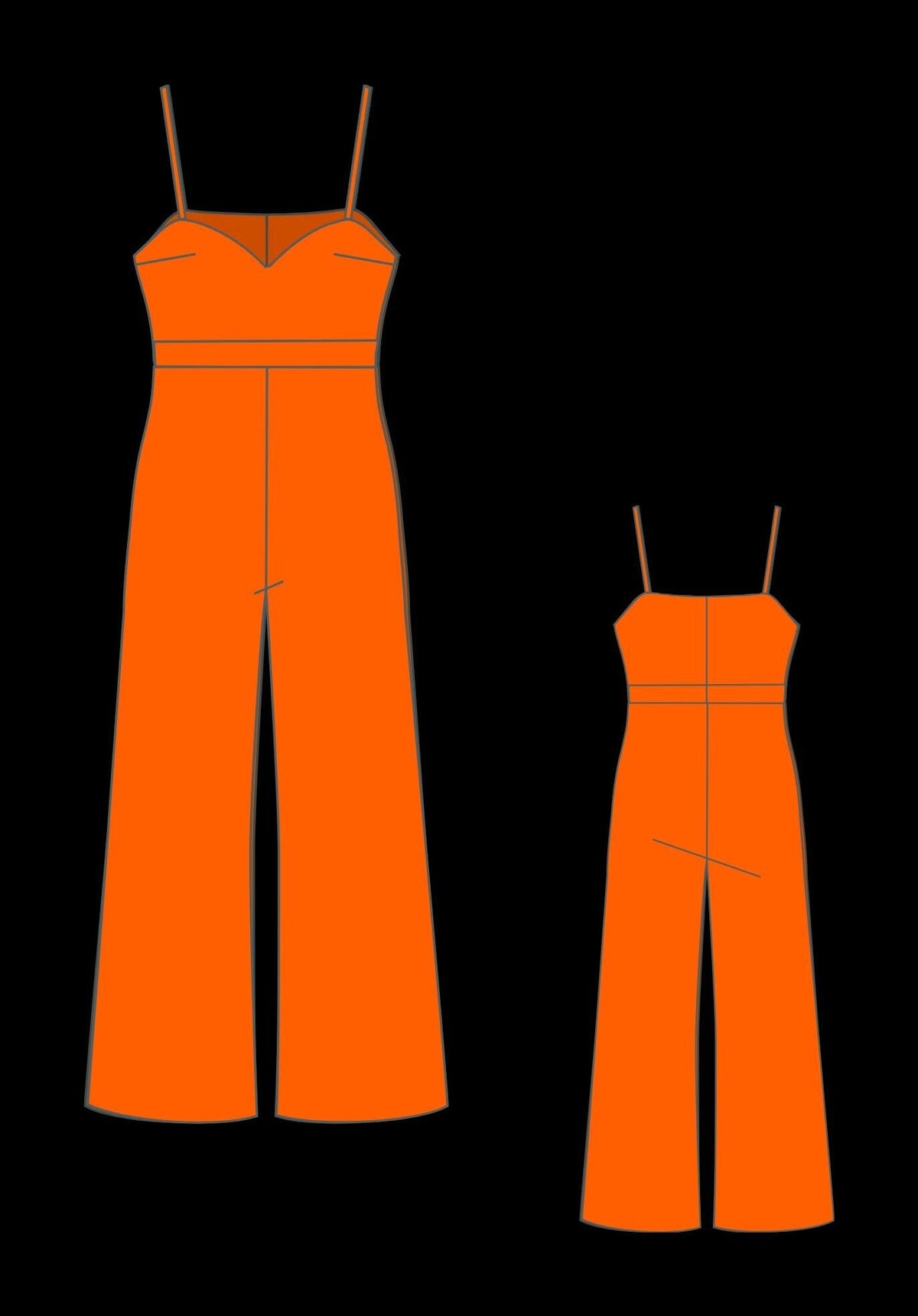 Boho Wide Leg Jumpsuit Sewing Pattern PDF XS-4XL