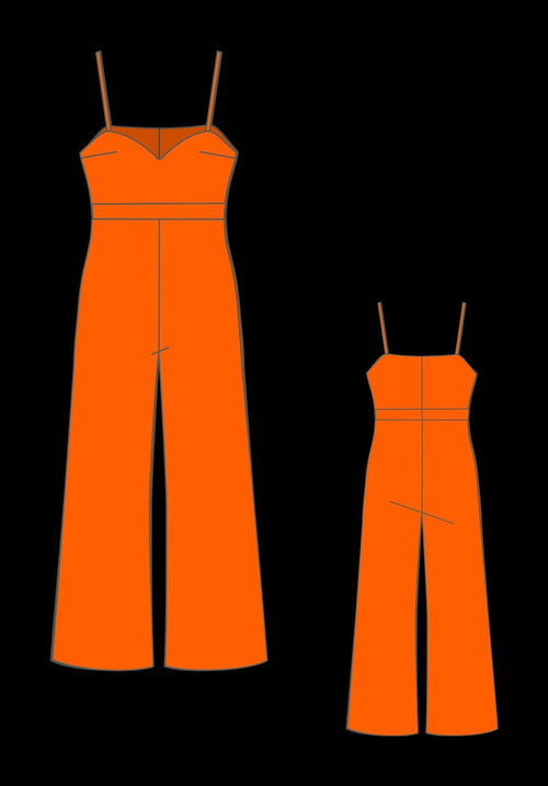 Boho Wide Leg Jumpsuit Sewing Pattern PDF XS-4XL