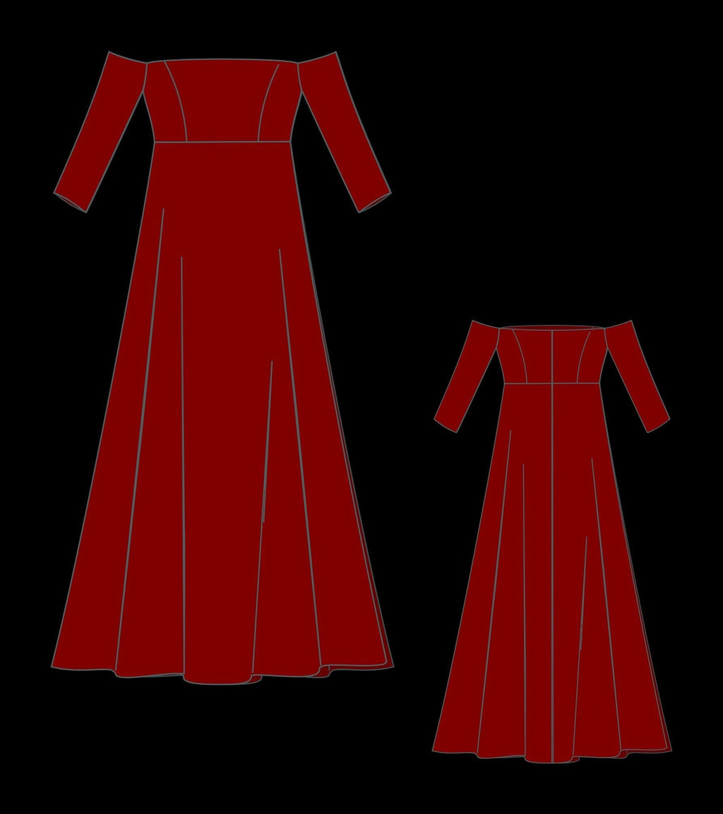 Renaissance Medieval Dress Sewing Pattern Off Shoulder Maxi PDF