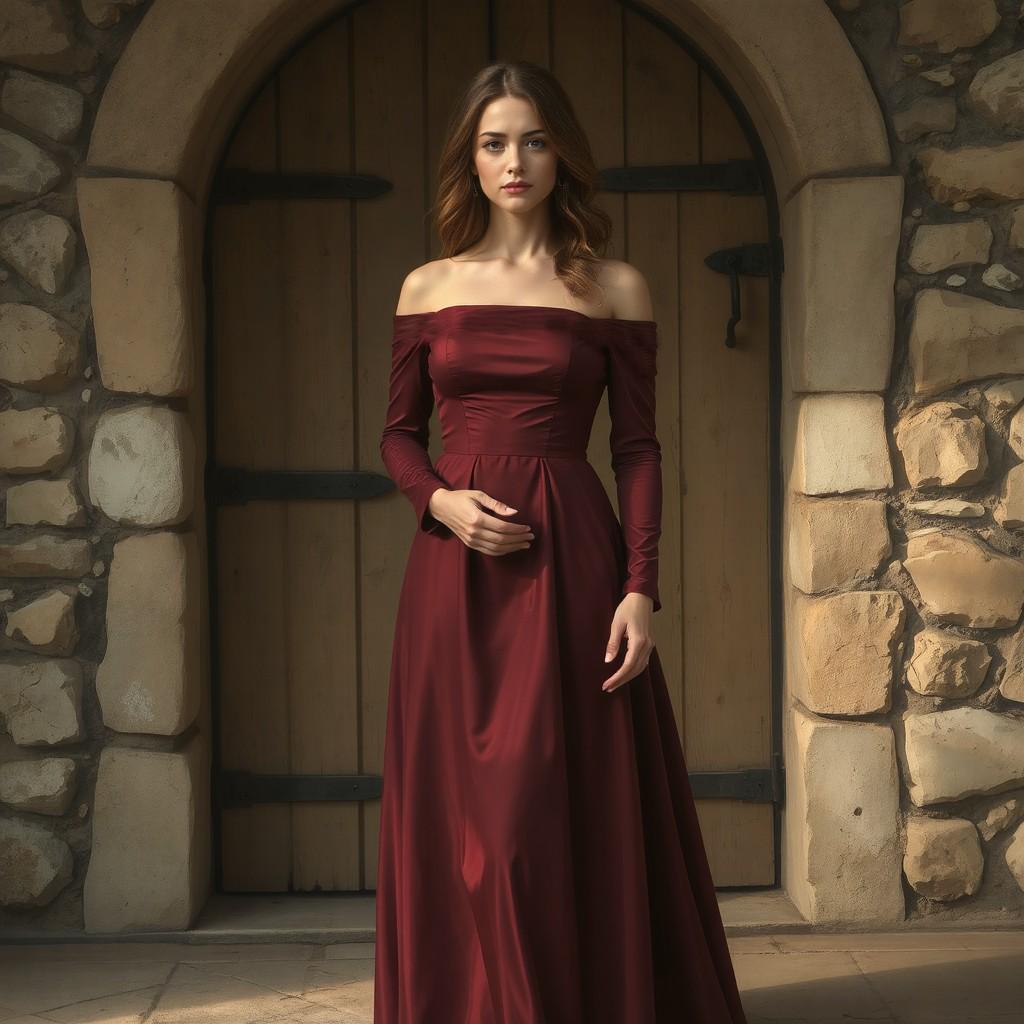 Renaissance Medieval Dress Sewing Pattern Off Shoulder Maxi PDF