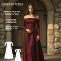 Renaissance Medieval Dress Sewing Pattern Off Shoulder Maxi PDF