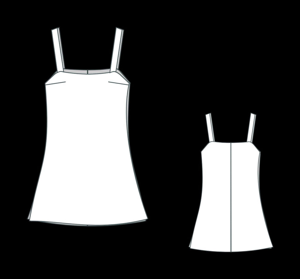 Linen Mini Pinafore Dress Sewing Pattern PDF XS-4XL