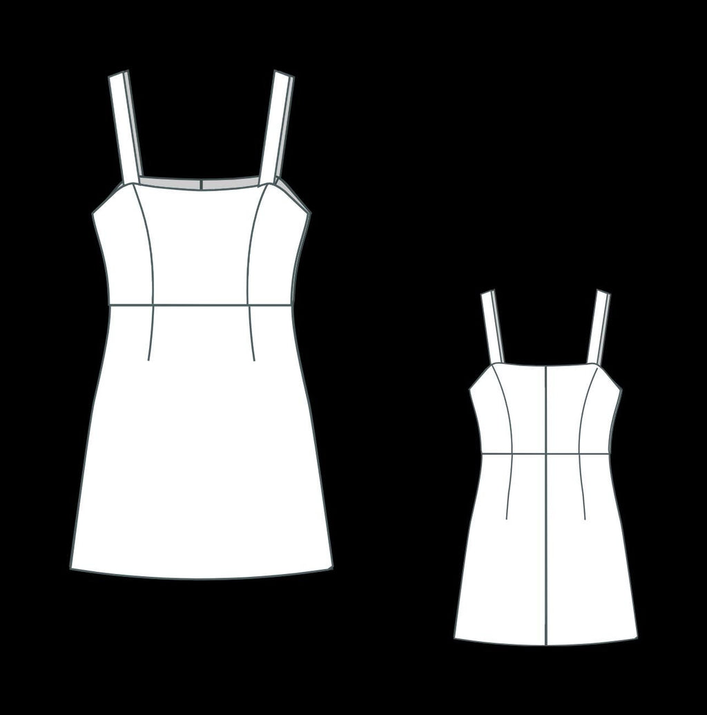 Linen A-Line Mini Dress Sewing Pattern PDF XS-4XL
