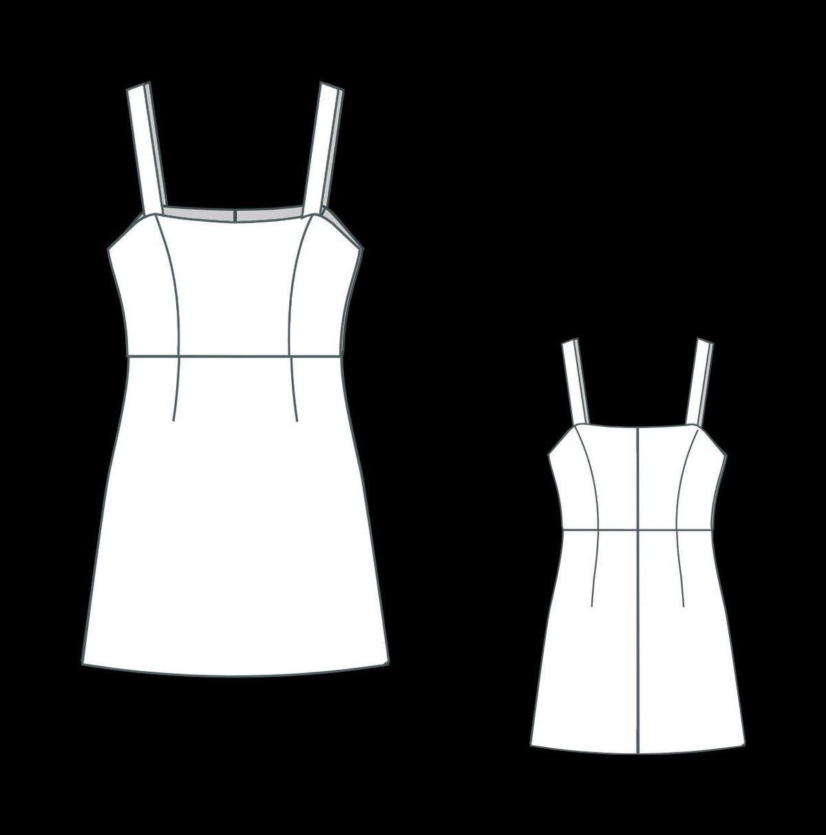 Linen A-Line Mini Dress Sewing Pattern PDF XS-4XL