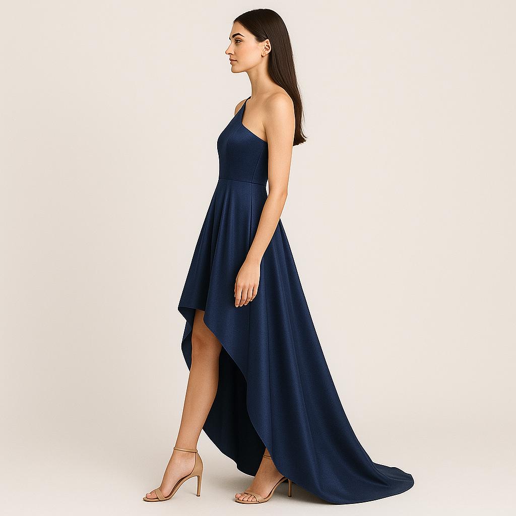 Asymmetrical Satin High-Low Gown Sewing Pattern PDF XS-4XL