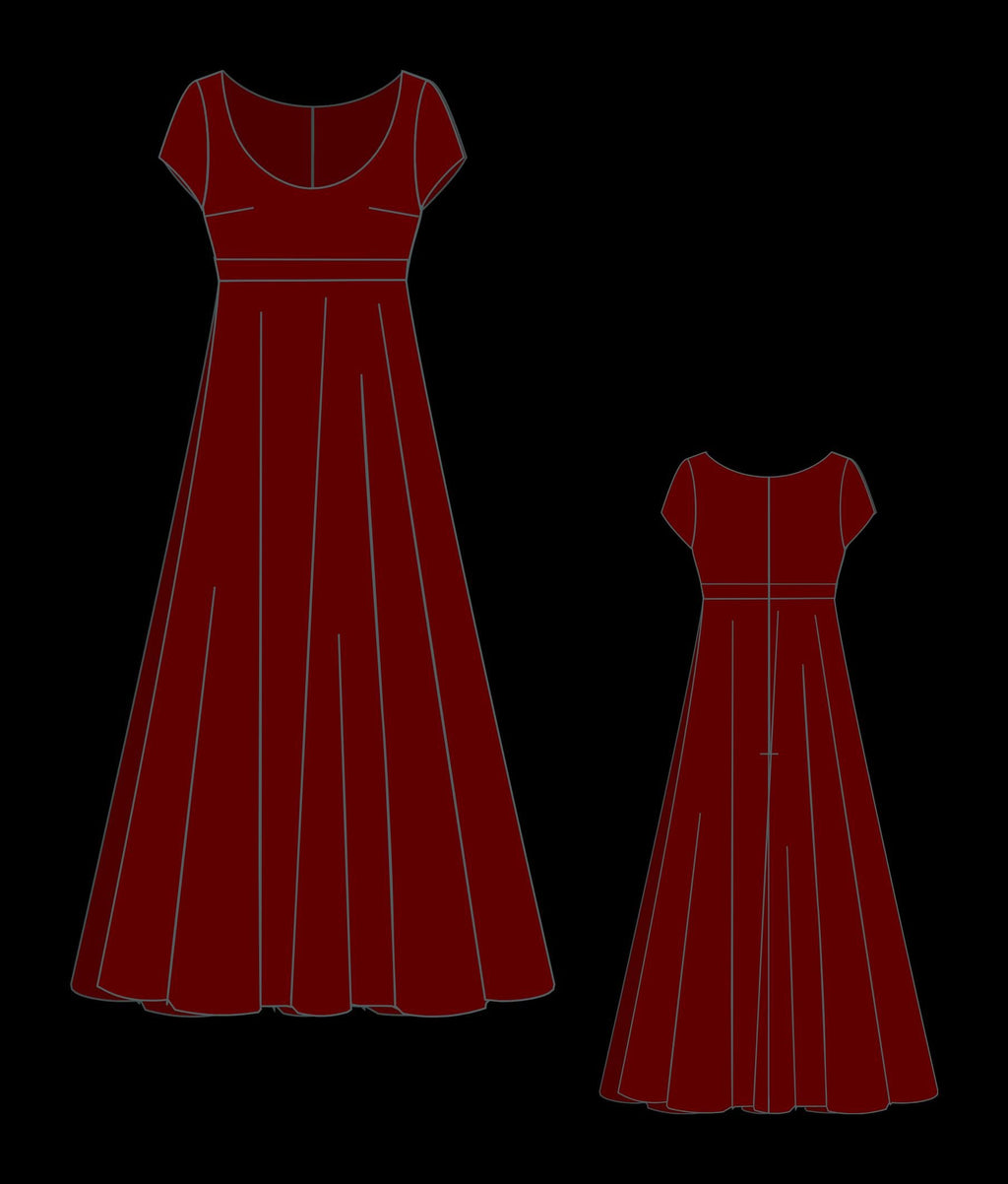 Anarkali Maxi Dress Sewing Pattern Medieval Renaissance PDF XS-4XL