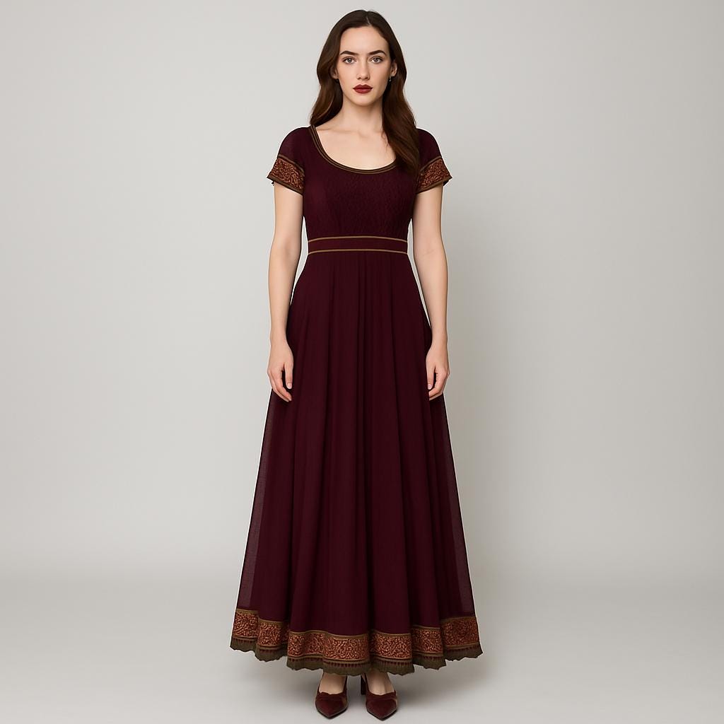 Anarkali Maxi Dress Sewing Pattern Medieval Renaissance PDF XS-4XL